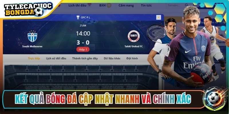 Kết quả bóng đá cập nhật nhanh, chính xác