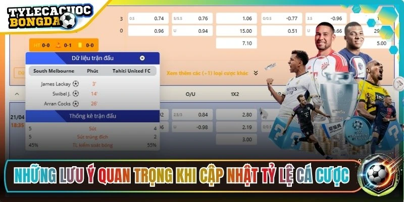 Những lưu ý quan trọng khi cập nhật tỷ lệ cá cược